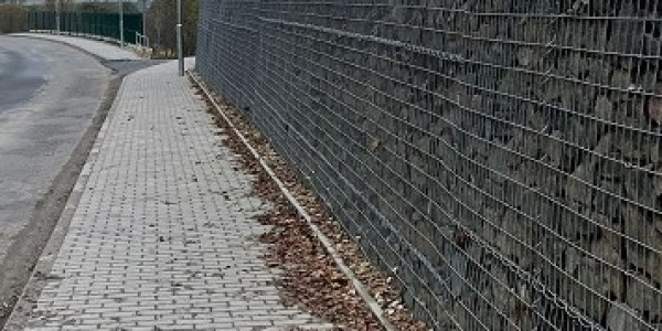 Gabionové zdi - obec Bukovno