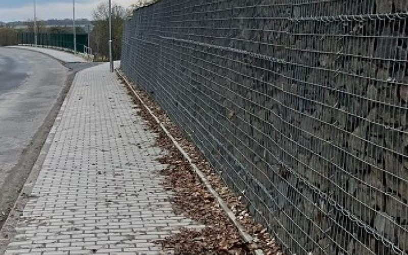 Gabionové zdi - obec Bukovno